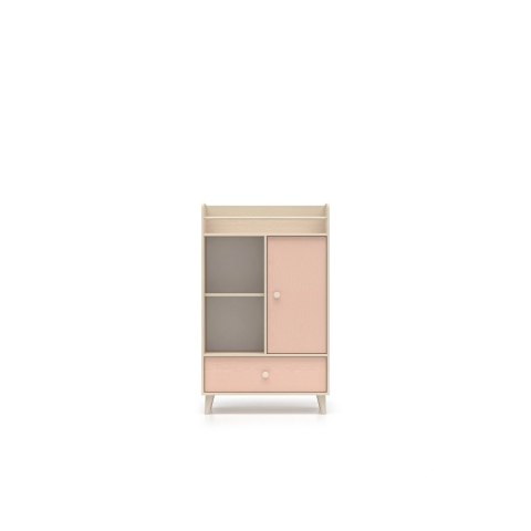 Komoda wysoka MEVEL 04 80 cm - Piasek Pustyni / Millenial Pink lub Szary Pallad