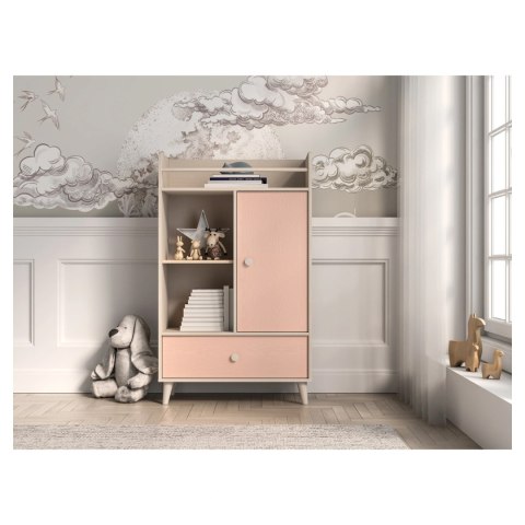 Komoda wysoka MEVEL 04 80 cm - Piasek Pustyni / Millenial Pink lub Szary Pallad
