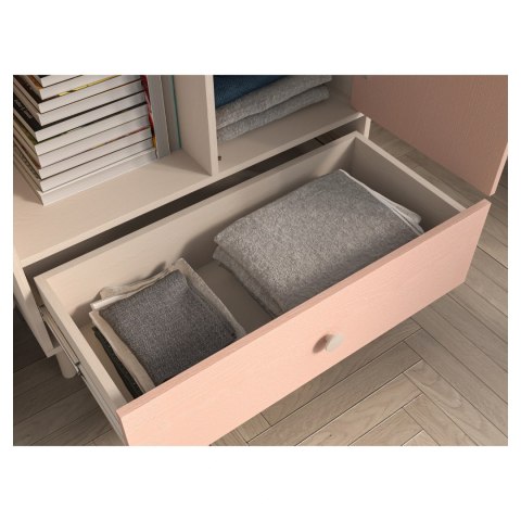 Komoda wysoka MEVEL 04 80 cm - Piasek Pustyni / Millenial Pink lub Szary Pallad