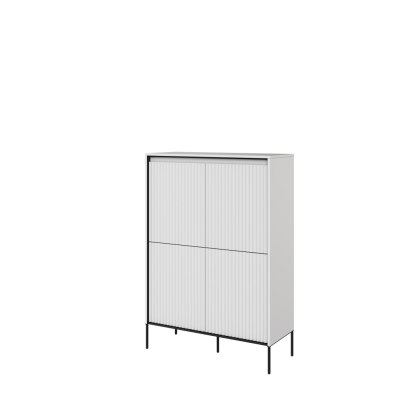 Komoda wysoka TREND TR-03 98 cm z LED - biały/czarny