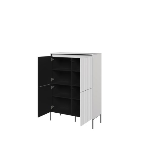Komoda wysoka TREND TR-03 98 cm z LED - biały/czarny