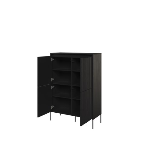 Komoda wysoka TREND TR-03 98 cm z LED - czarny