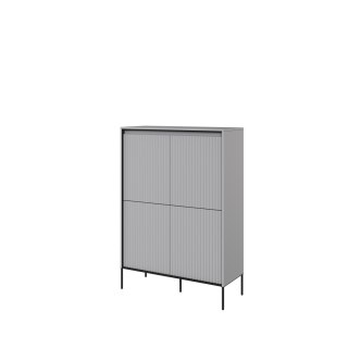 Komoda wysoka TREND TR-03 98 cm z LED - grey/czarny