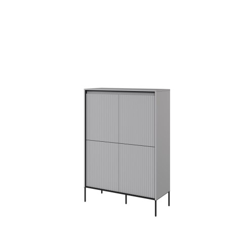 Komoda wysoka TREND TR-03 98 cm z LED - grey/czarny