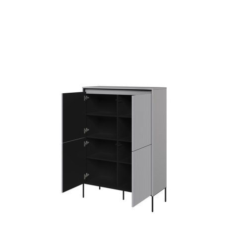 Komoda wysoka TREND TR-03 98 cm z LED - grey/czarny