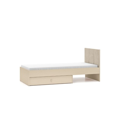 Łóżko MEVEL 08 90×200 z szufladą - Piasek Pustyni / beżowy welur