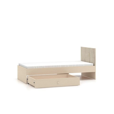 Łóżko MEVEL 08 90×200 z szufladą - Piasek Pustyni / beżowy welur