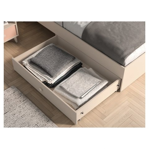 Łóżko MEVEL 08 90×200 z szufladą - Piasek Pustyni / beżowy welur