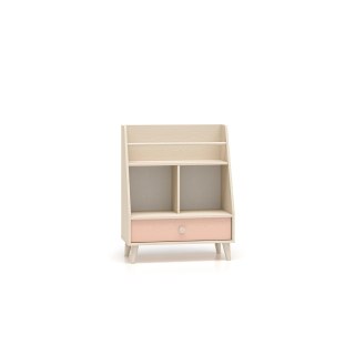 Regał niski MEVEL 09 72 cm z szufladą - Piasek Pustyni / Millenial Pink lub Szary Pallad
