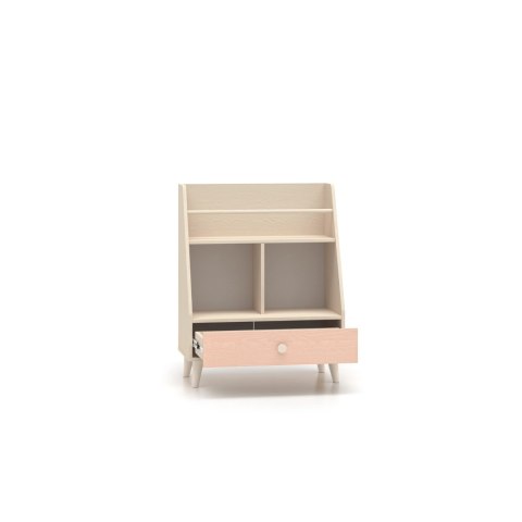 Regał niski MEVEL 09 72 cm z szufladą - Piasek Pustyni / Millenial Pink lub Szary Pallad