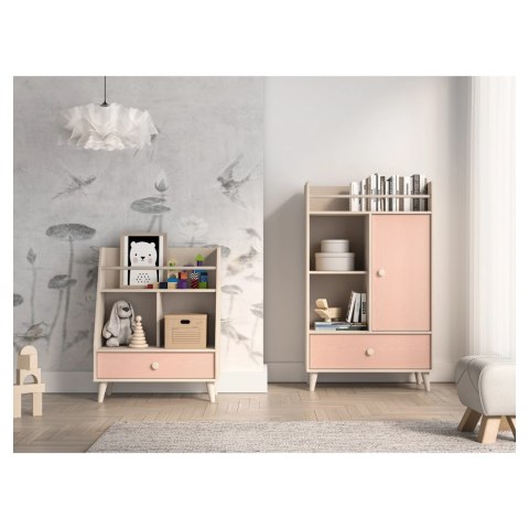 Regał niski MEVEL 09 72 cm z szufladą - Piasek Pustyni / Millenial Pink lub Szary Pallad