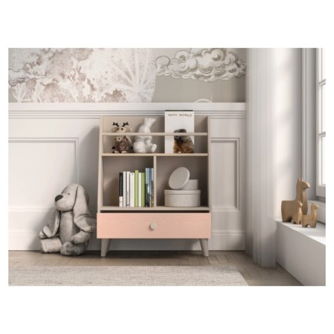 Regał niski MEVEL 09 72 cm z szufladą - Piasek Pustyni / Millenial Pink lub Szary Pallad