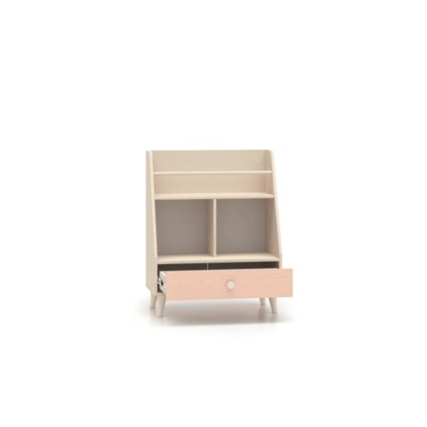 Regał niski MEVEL 09 72 cm z szufladą - Piasek Pustyni / Millenial Pink lub Szary Pallad