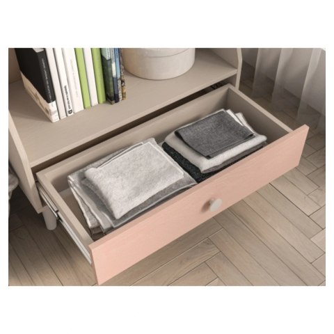 Regał niski MEVEL 09 72 cm z szufladą - Piasek Pustyni / Millenial Pink lub Szary Pallad
