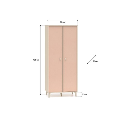 Szafa MEVEL 02 80 cm - Piasek Pustyni / Millenial Pink lub Szary Pallad