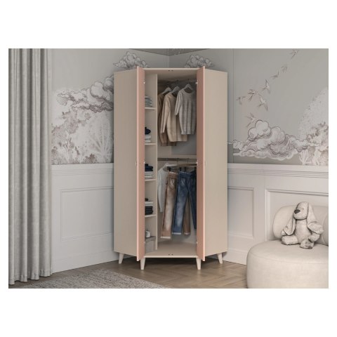 Szafa narożna MEVEL 01 80×80 cm - Piasek Pustyni / Millenial Pink lub Szary Pallad