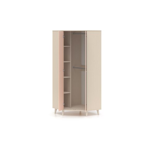 Szafa narożna MEVEL 01 80×80 cm - Piasek Pustyni / Millenial Pink lub Szary Pallad