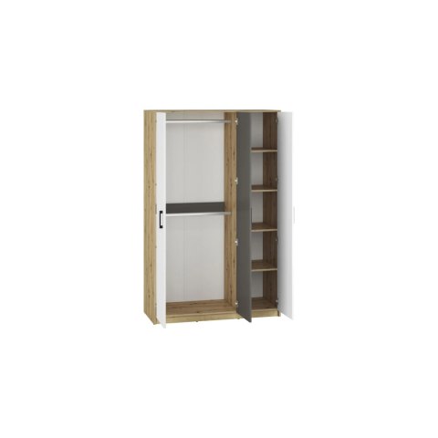 Szafa trzydrzwiowa FINI 02 119 cm - dąb Artisan / biały / antracyt