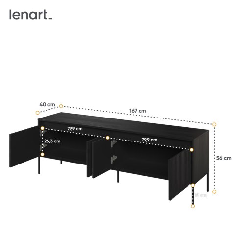 Szafka RTV TREND TR-05 167 cm z LED - czarny