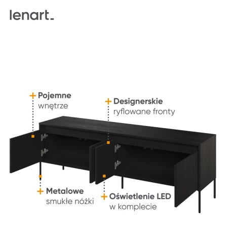 Szafka RTV TREND TR-05 167 cm z LED - czarny