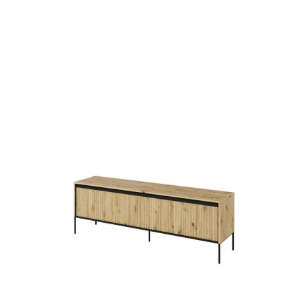 Szafka RTV TREND TR-05 167 cm z LED - dąb artisan/czarny