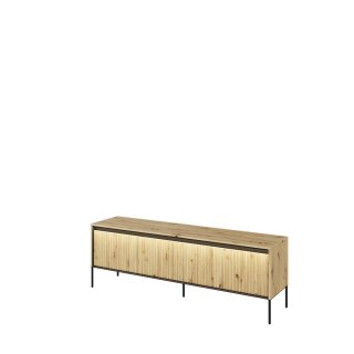 Szafka RTV TREND TR-05 167 cm z LED - dąb artisan/czarny