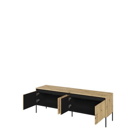 Szafka RTV TREND TR-05 167 cm z LED - dąb artisan/czarny