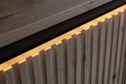 Szafka RTV TREND TR-05 167 cm z LED - dąb artisan/czarny