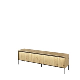 Szafka RTV TREND TR-06 193 cm z LED - dąb artisan/czarny
