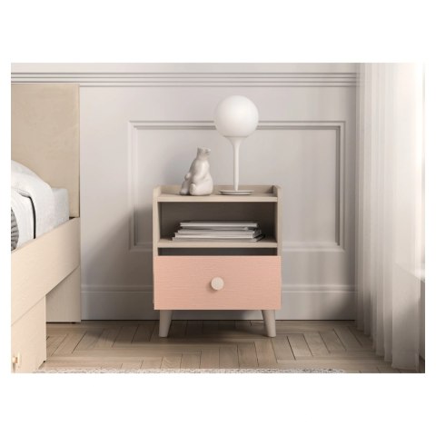 Szafka nocna MEVEL 10 45 cm - Piasek Pustyni / Millenial Pink lub Szary Pallad
