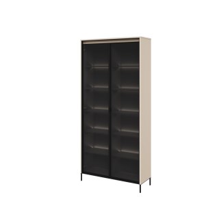 Witryna TREND TR-07 92 cm z LED - beż piaskowy/czarny