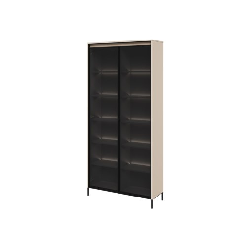 Witryna TREND TR-07 92 cm z LED - beż piaskowy/czarny