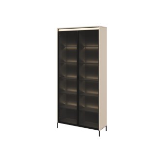 Witryna TREND TR-07 92 cm z LED - beż piaskowy/czarny
