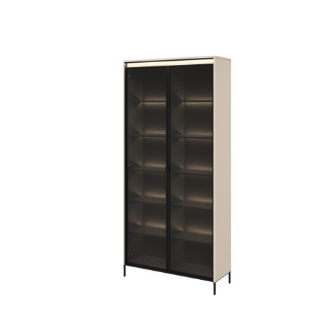 Witryna TREND TR-07 92 cm z LED - beż piaskowy/czarny