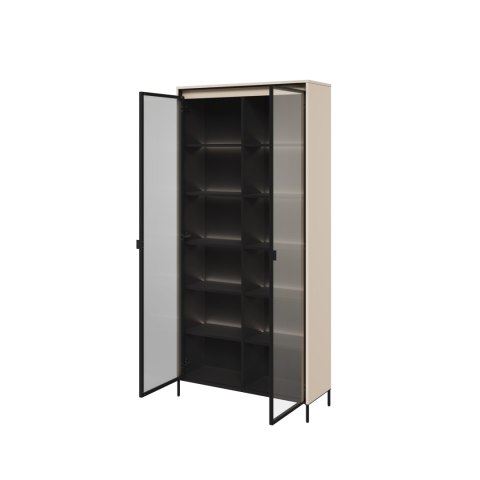 Witryna TREND TR-07 92 cm z LED - beż piaskowy/czarny