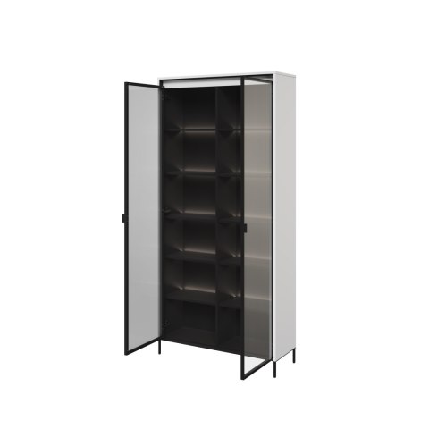 Witryna TREND TR-07 92 cm z LED - biały/czarny