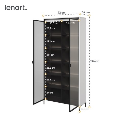 Witryna TREND TR-07 92 cm z LED - biały/czarny