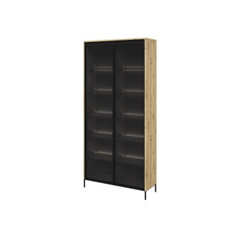 Witryna TREND TR-07 92 cm z LED - dąb artisan/czarny