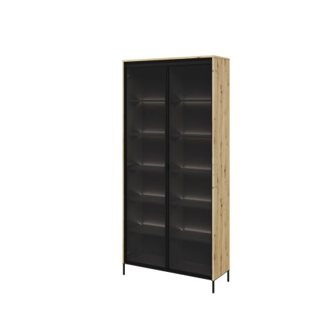 Witryna TREND TR-07 92 cm z LED - dąb artisan/czarny
