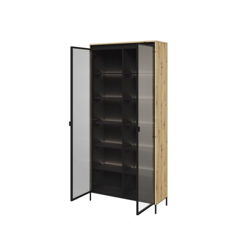 Witryna TREND TR-07 92 cm z LED - dąb artisan/czarny