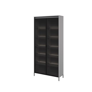 Witryna TREND TR-07 92 cm z LED - szary/czarny