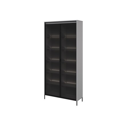 Witryna TREND TR-07 92 cm z LED - szary/czarny
