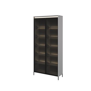 Witryna TREND TR-07 92 cm z LED - szary/czarny