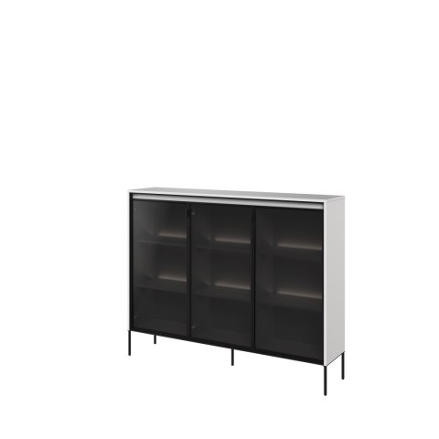 Witryna TREND TR-08 150 cm z LED - biały/czarny