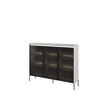 Witryna TREND TR-08 150 cm z LED - biały/czarny