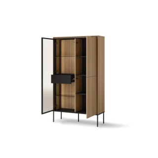 Witryna podświetlana VISSO VI-01 91 cm - dąb linearny