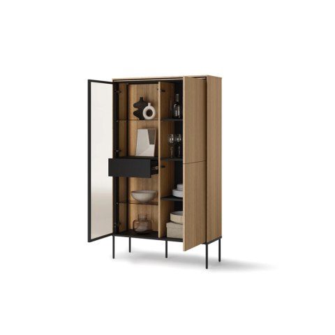 Witryna podświetlana VISSO VI-01 91 cm - dąb linearny