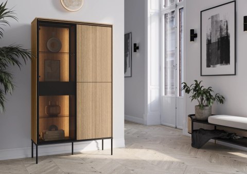 Witryna podświetlana VISSO VI-01 91 cm - dąb linearny