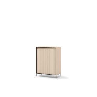 Komoda TREND TG-03 79 cm z LED - beż piaskowy/czarny