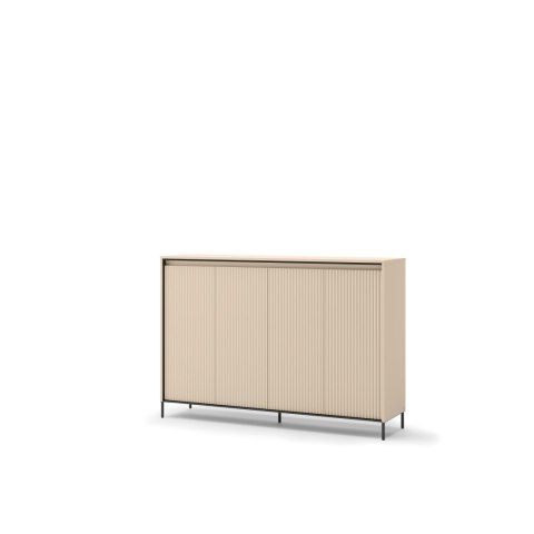 Komoda TREND TG-04 153 cm z LED - beż piaskowy/czarny